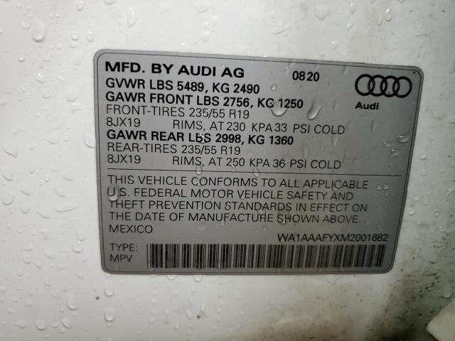 VIN WA1AAAFYXM2001682 2021 Audi Q5, Premium no.13