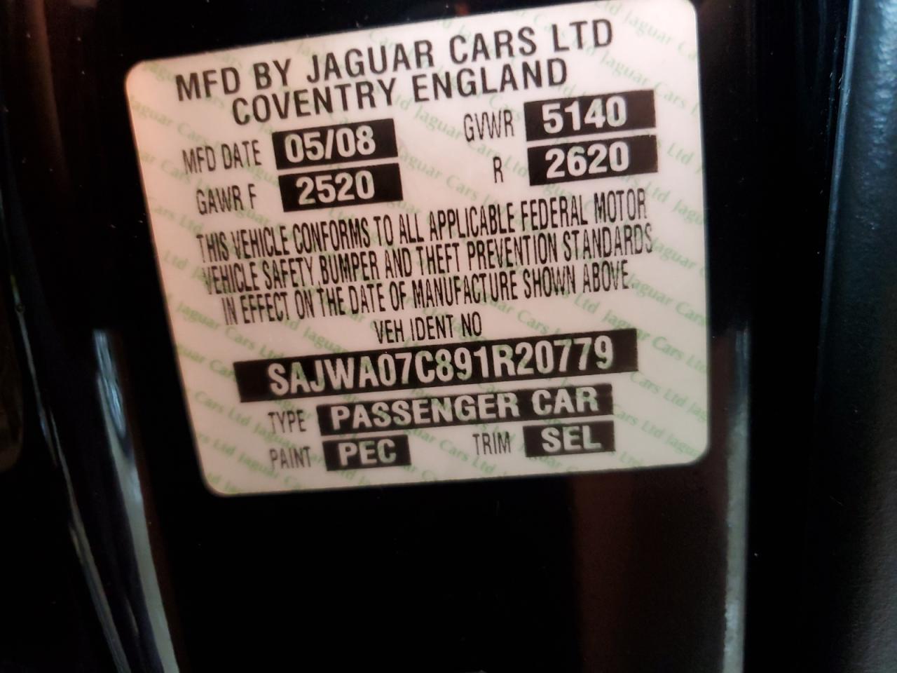 SAJWA07C891R20779 2009 Jaguar Xf Supercharged