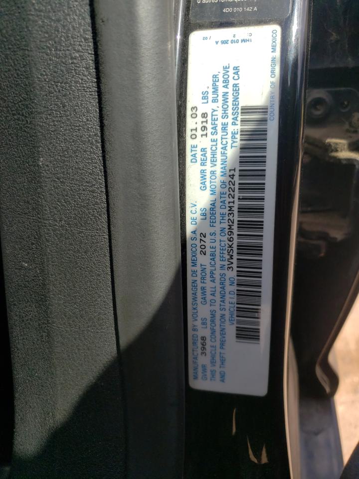 3VWSK69M23M122241 2003 Volkswagen Jetta Gls