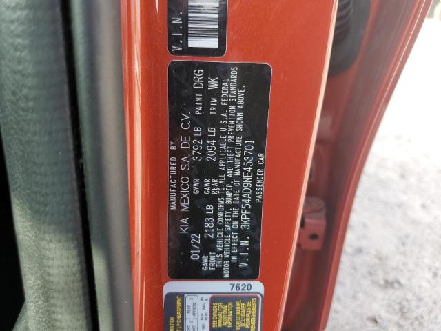 2022 Kia Forte Gt Line VIN: 3KPF54AD9NE453701 Lot: 61352044