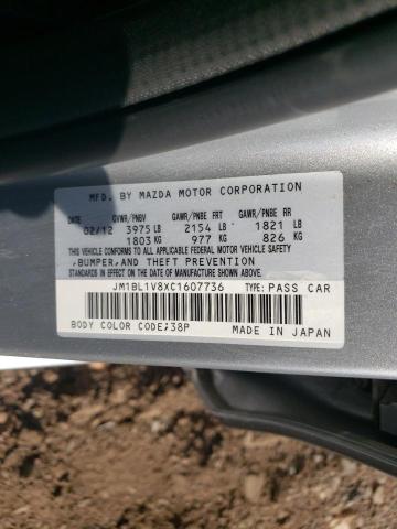 2012 Mazda 3 I VIN: JM1BL1V8XC1607736 Lot: 60826714