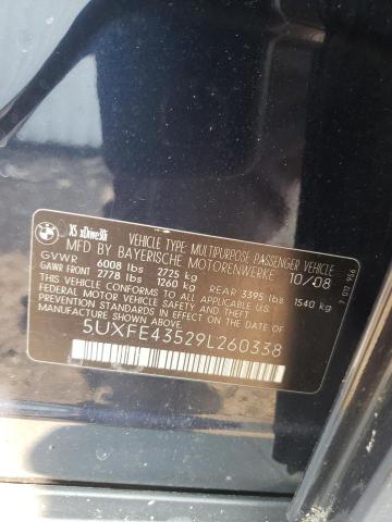 2009 BMW X5 xDrive30I VIN: 5UXFE43529L260338 Lot: 62571494