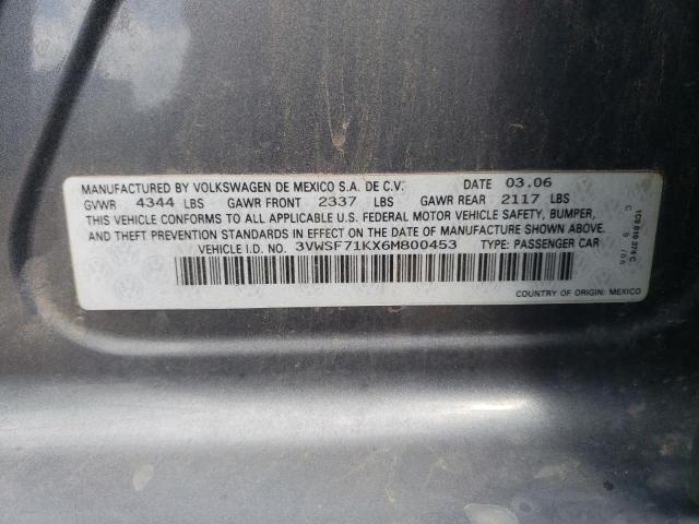 2006 Volkswagen Jetta 2.5 Option Package 1 VIN: 3VWSF71KX6M800453 Lot: 61954594