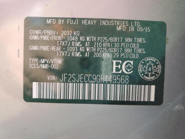 2016 SUBARU FORESTER 2 - JF2SJECC9GH449568