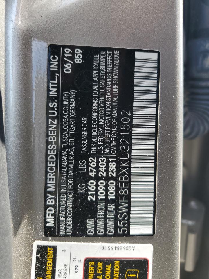 55SWF8EBXKU321502 2019 Mercedes-Benz C 300 4Matic