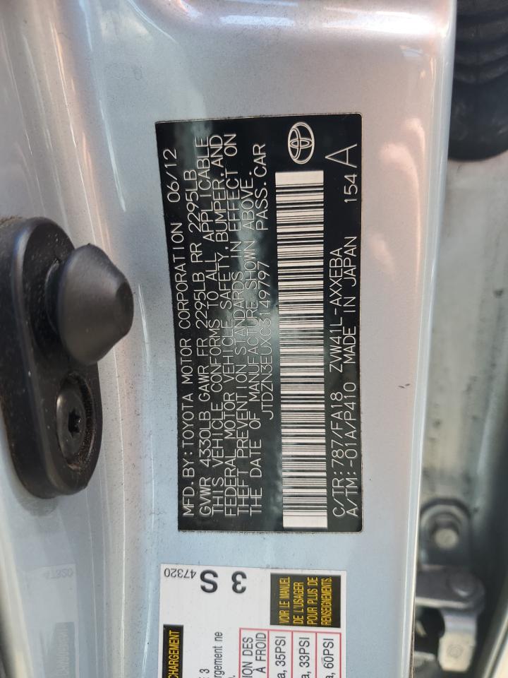 2012 Toyota Prius V vin: JTDZN3EUXC3149797