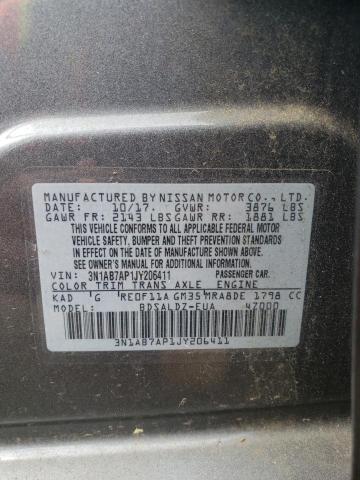 2018 Nissan Sentra S VIN: 3N1AB7AP1JY206411 Lot: 62404664