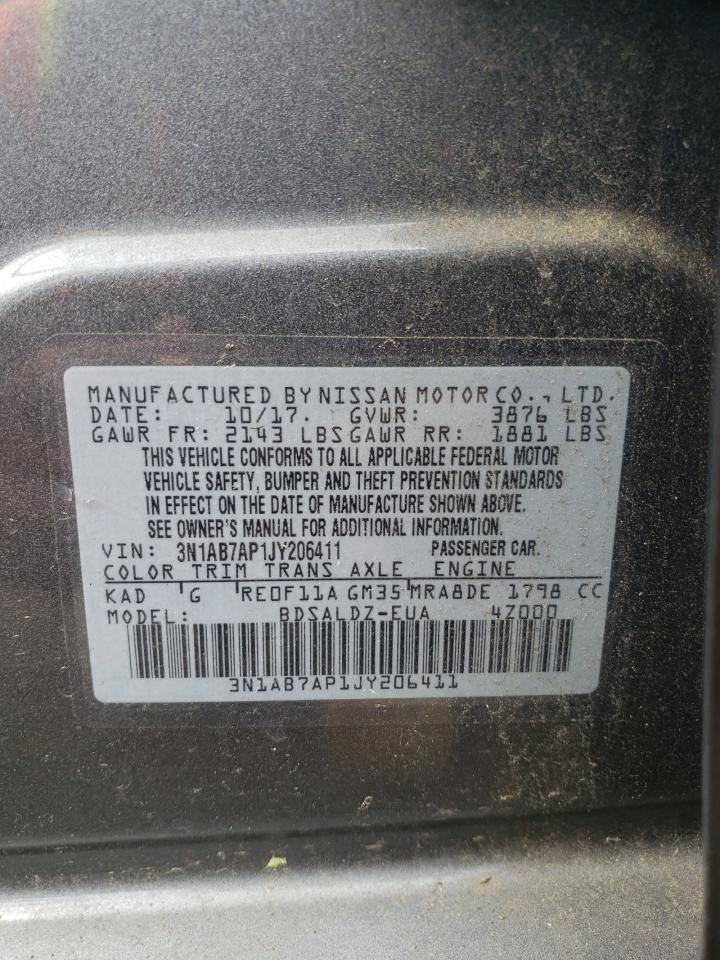 3N1AB7AP1JY206411 2018 Nissan Sentra S