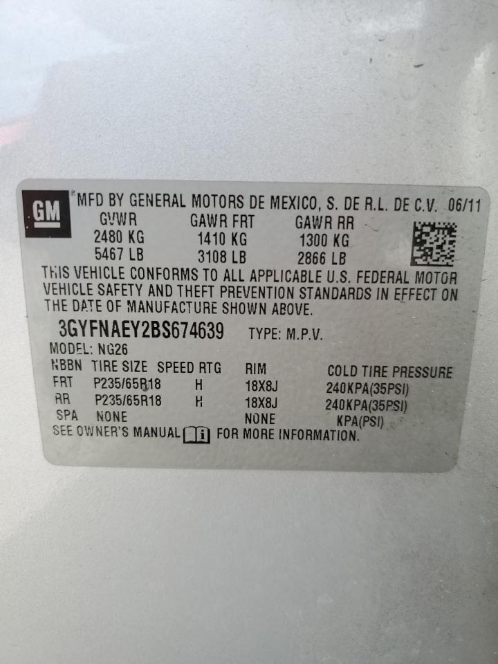 3GYFNAEY2BS674639 2011 Cadillac Srx Luxury Collection