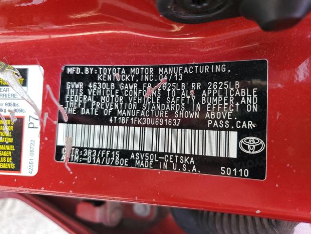 VIN 4T1BF1FK3DU691637 2013 Toyota Camry, L no.13