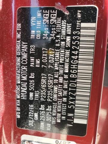 2017 HYUNDAI SANTA FE S - 5XYZTDLB6HG442533
