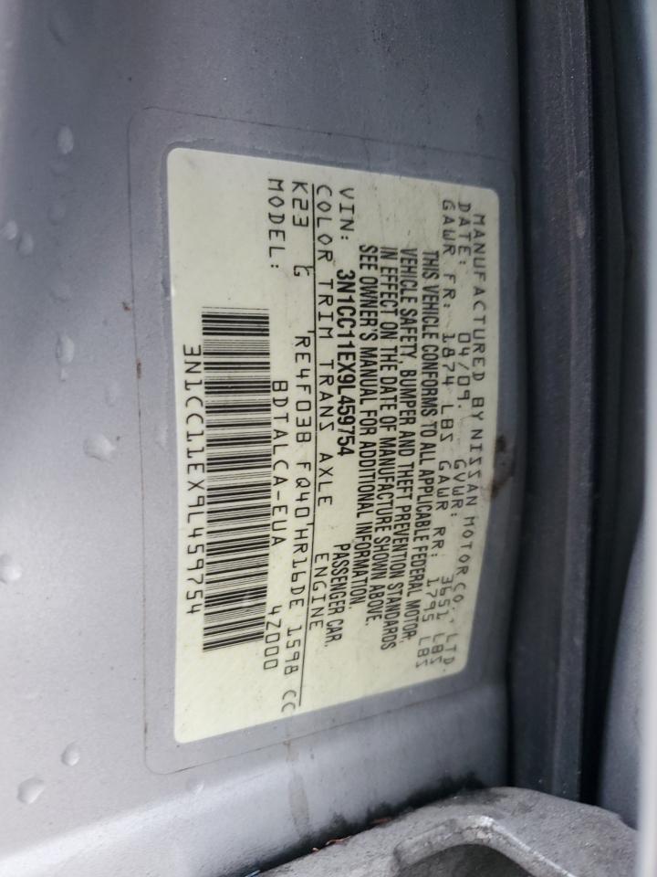 3N1CC11EX9L459754 2009 Nissan Versa S