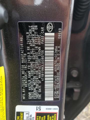 VIN 4T1B11HKXJU080706 2018 Toyota Camry, L no.12