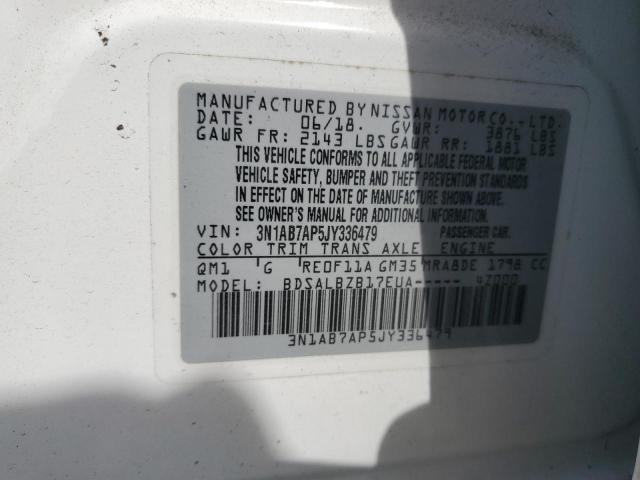 2018 Nissan Sentra S VIN: 3N1AB7AP5JY336479 Lot: 61334664