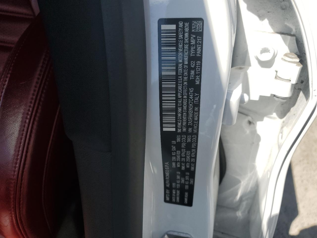 ZASPAKBN5K7C44745 2019 Alfa Romeo Stelvio Ti