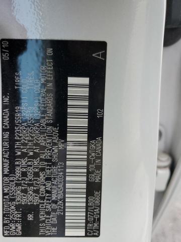 2010 Lexus Rx 350 VIN: 2T2ZK1BA5AC034113 Lot: 61887264