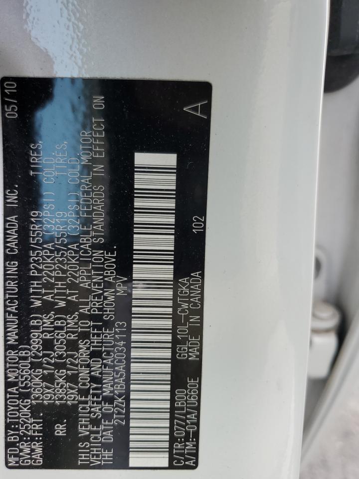 2T2ZK1BA5AC034113 2010 Lexus Rx 350