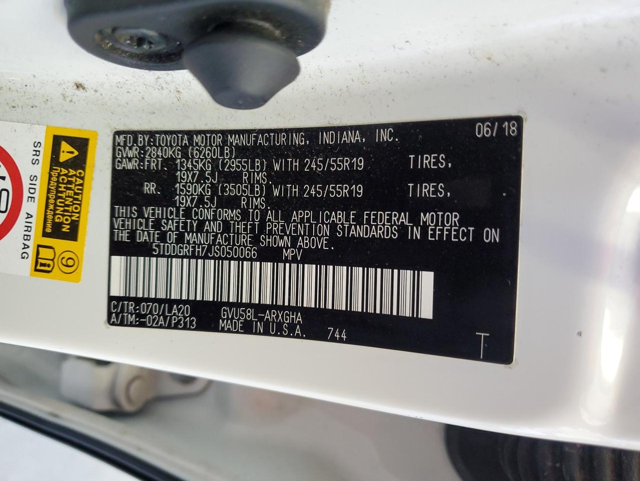 5TDDGRFH7JS050066 2018 Toyota Highlander Hybrid Limited