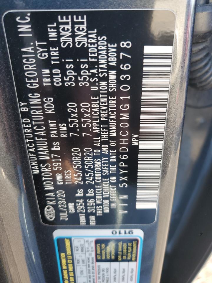 5XYP6DHC0MG103678 2021 Kia Telluride S