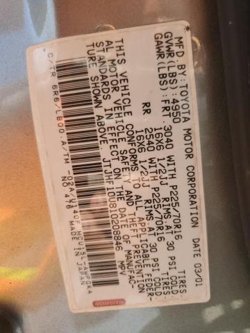 2001 Lexus Rx 300 VIN: JTJHF10U810208846 Lot: 61824554