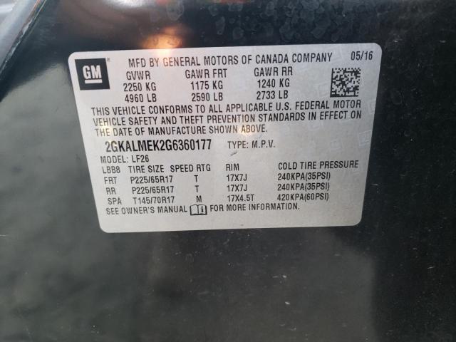 2016 GMC Terrain Sle VIN: 2GKALMEK2G6360177 Lot: 62716874