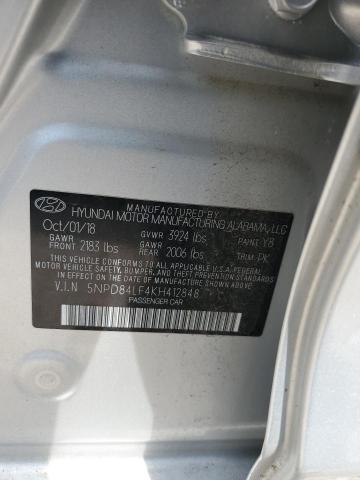 2019 Hyundai Elantra Sel VIN: 5NPD84LF4KH412848 Lot: 61322224