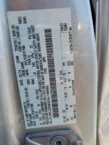 2016 LINCOLN MKC RESERV - 5LMCJ3D93GUJ29995