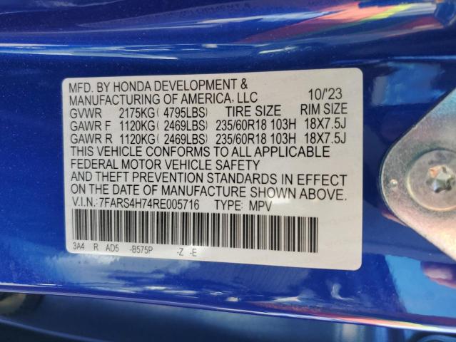 7FARS4H74RE005716 Honda CRV CR-V EXL 14