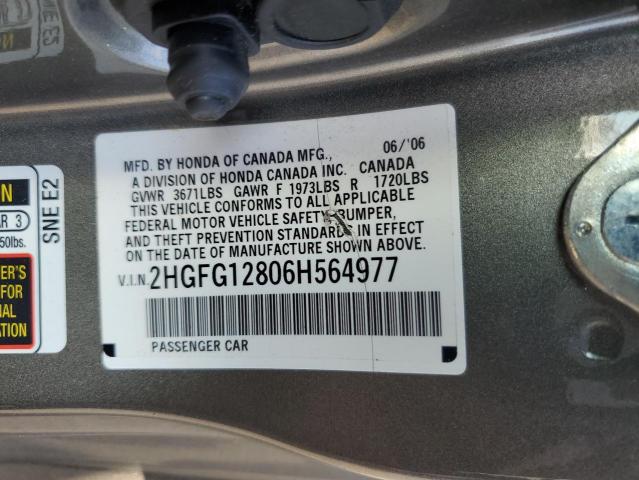 2HGFG12806H564977 2006 Honda Civic Ex