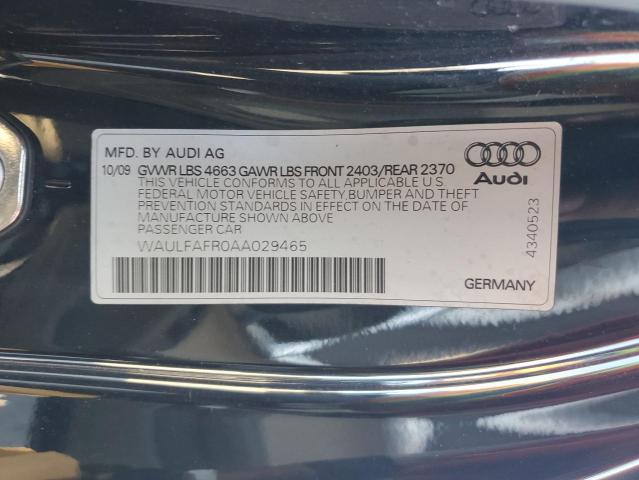 2010 Audi A5 Premium Plus VIN: WAULFAFR0AA029465 Lot: 61990354