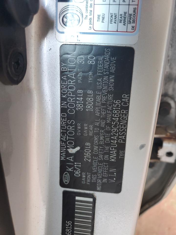 KNAFU4A29C5468156 2012 Kia Forte Ex