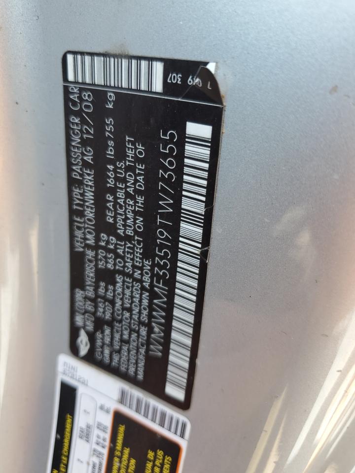 WMWMF33519TW73655 2009 Mini Cooper