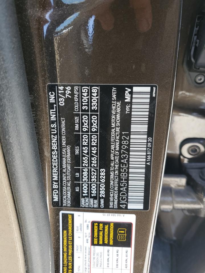 4JGDA5HB5EA379821 2014 Mercedes-Benz Ml 350 4Matic