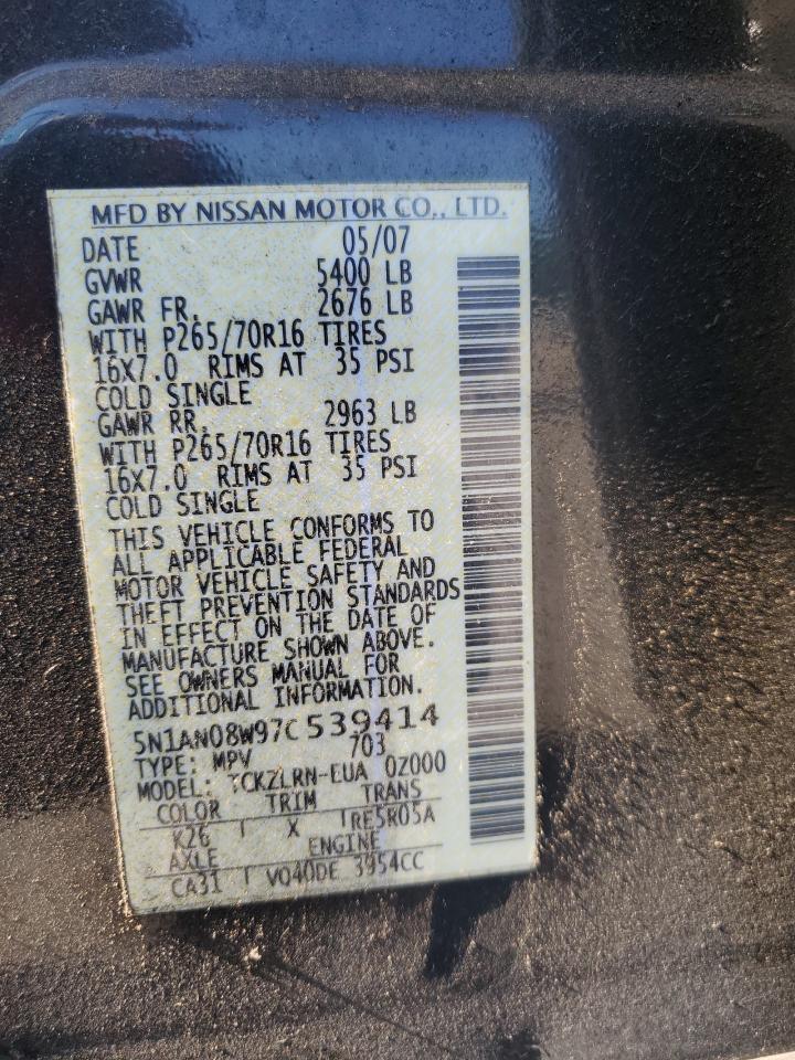 5N1AN08W97C539414 2007 Nissan Xterra Off Road