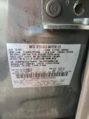 2005 Ford Five Hundred Se VIN: 1FAHP23155G126843 Lot: 61090834