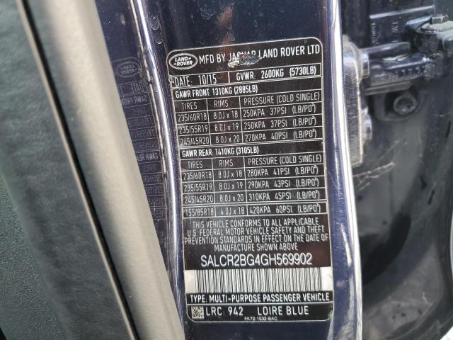 VIN SALCR2BG4GH569902 2016 Land Rover Discovery, Hse no.13