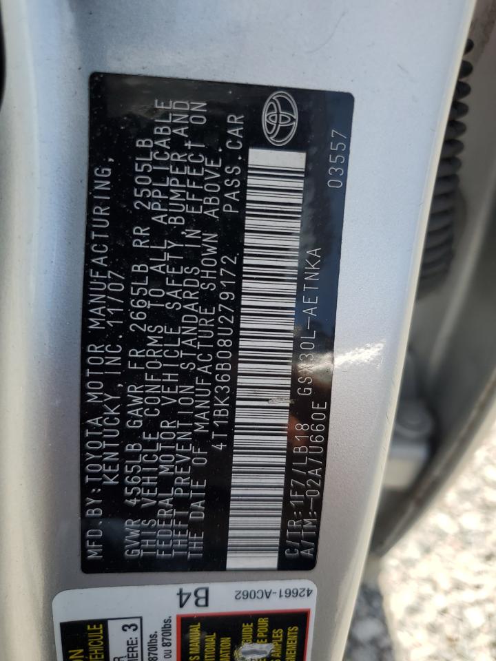 4T1BK36B08U279172 2008 Toyota Avalon Xl