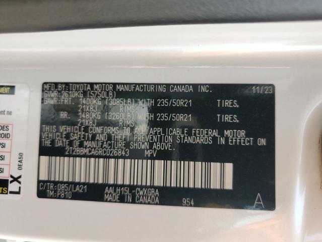 2024 LEXUS RX 350H BA 2T2BBMCA6RC026843