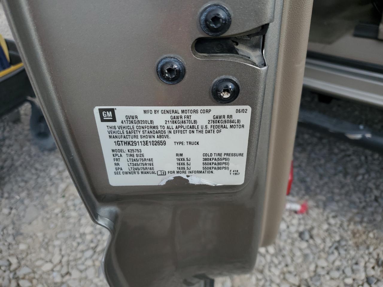 1GTHK29113E102659 2003 GMC Sierra K2500 Heavy Duty