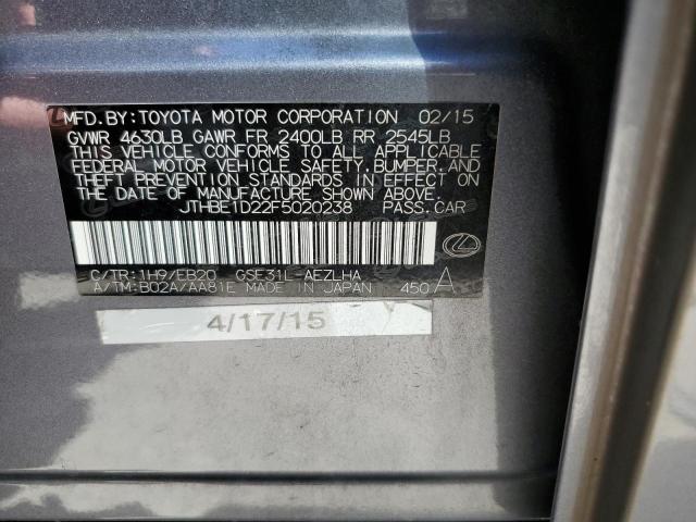 2015 Lexus Is 350 VIN: JTHBE1D22F5020238 Lot: 60876404