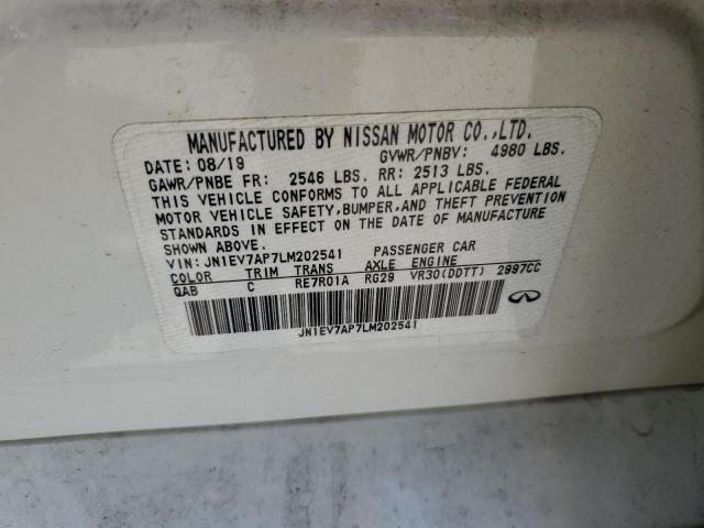 2020 Infiniti Q50 Pure VIN: JN1EV7AP7LM202541 Lot: 62538834