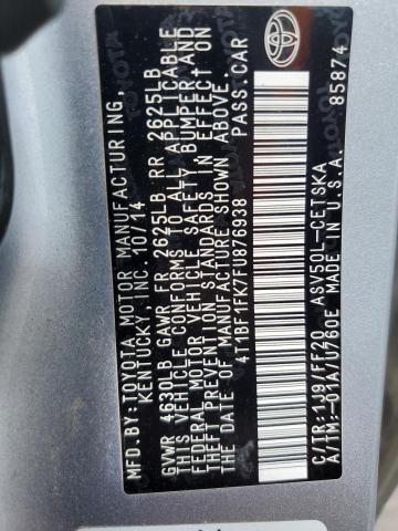 VIN 4T1BF1FK7FU876938 2015 Toyota Camry, LE no.13