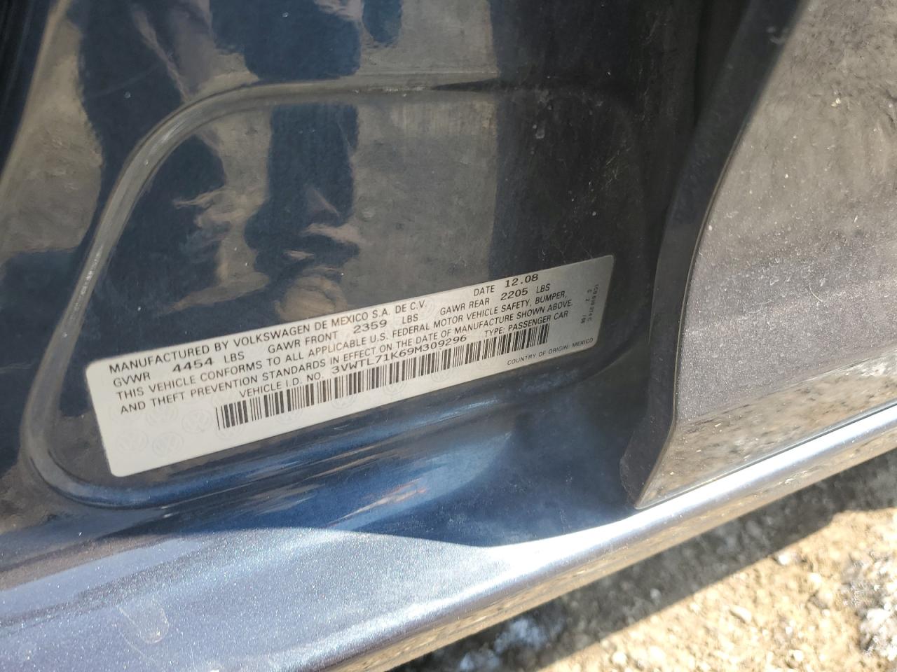 3VWTL71K69M309296 2009 Volkswagen Jetta Tdi