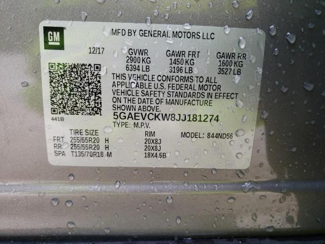 2018 Buick Enclave Avenir VIN: 5GAEVCKW8JJ181274 Lot: 62488624