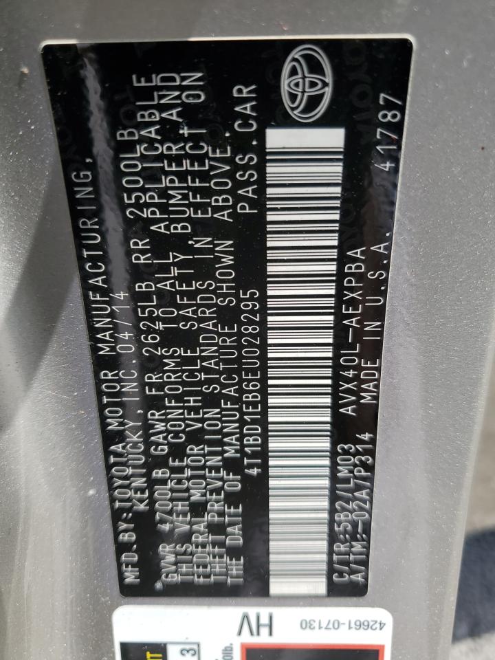 4T1BD1EB6EU028295 2014 Toyota Avalon Hybrid