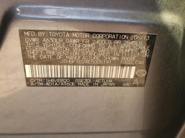 2014 Lexus Is 250 VIN: JTHBF1D2XE5005191 Lot: 61736584