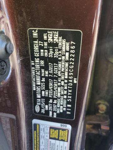 2012 Kia Sorento Base VIN: 5XYKTDA69CG222867 Lot: 60820364