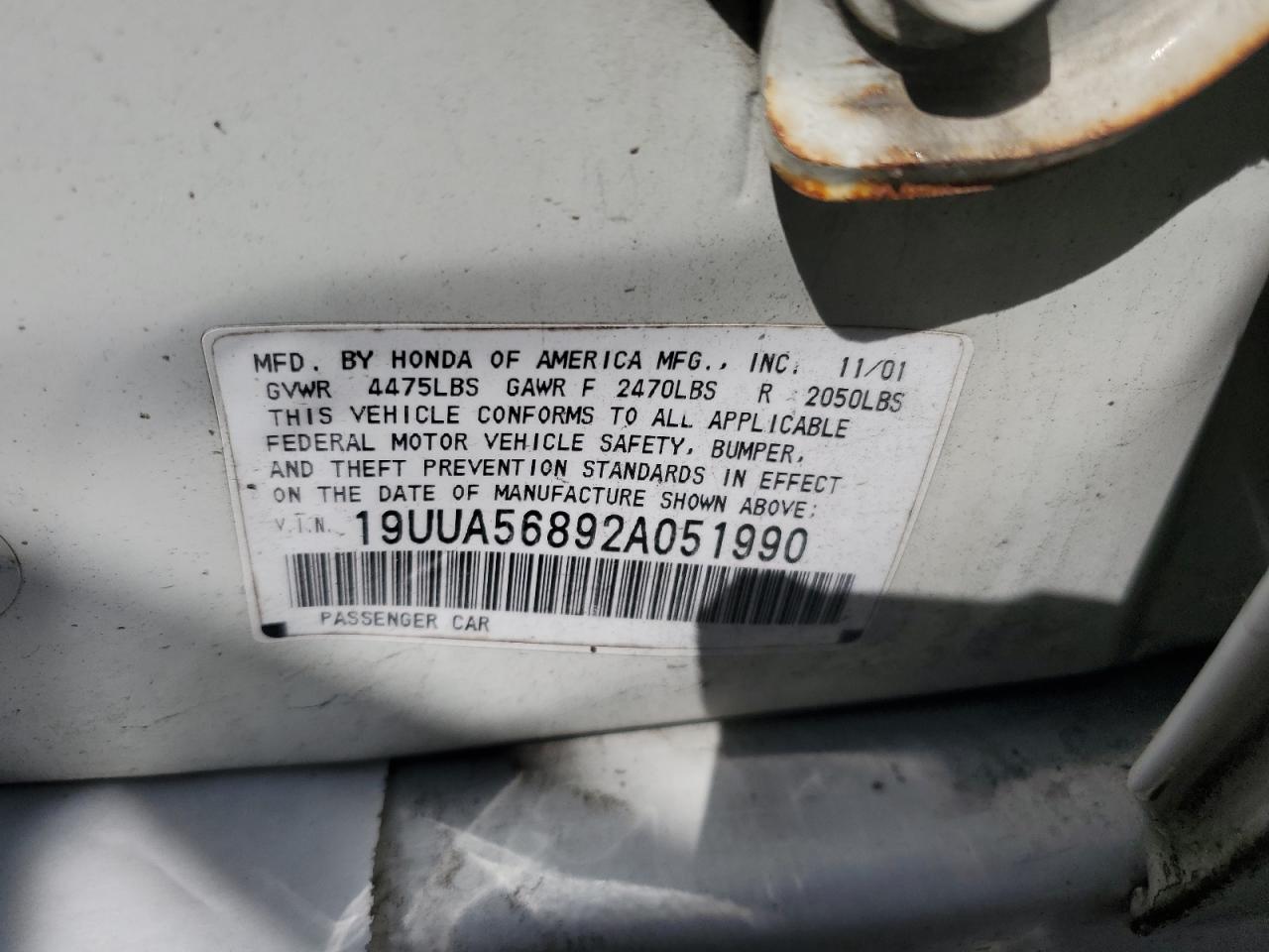 19UUA56892A051990 2002 Acura 3.2Tl Type-S