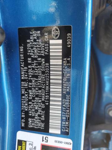 VIN 4T1B11HK4KU253038 2019 Toyota Camry, L no.12