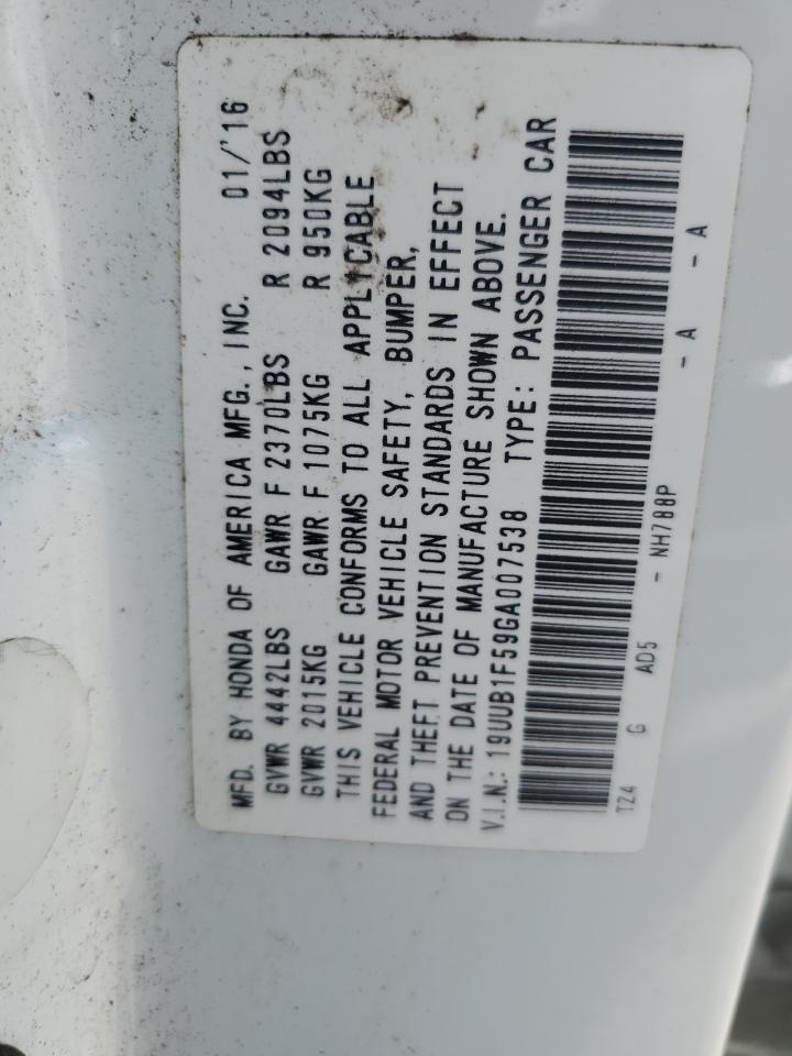 19UUB1F59GA007538 2016 Acura Tlx Tech